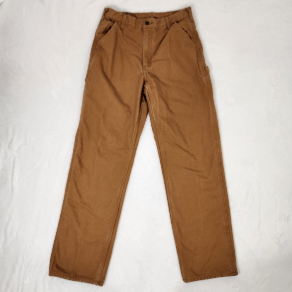 Carhartt Mens Loose Fit Flannel Lined Carpenter Pants Brown B111 BRN 32x34